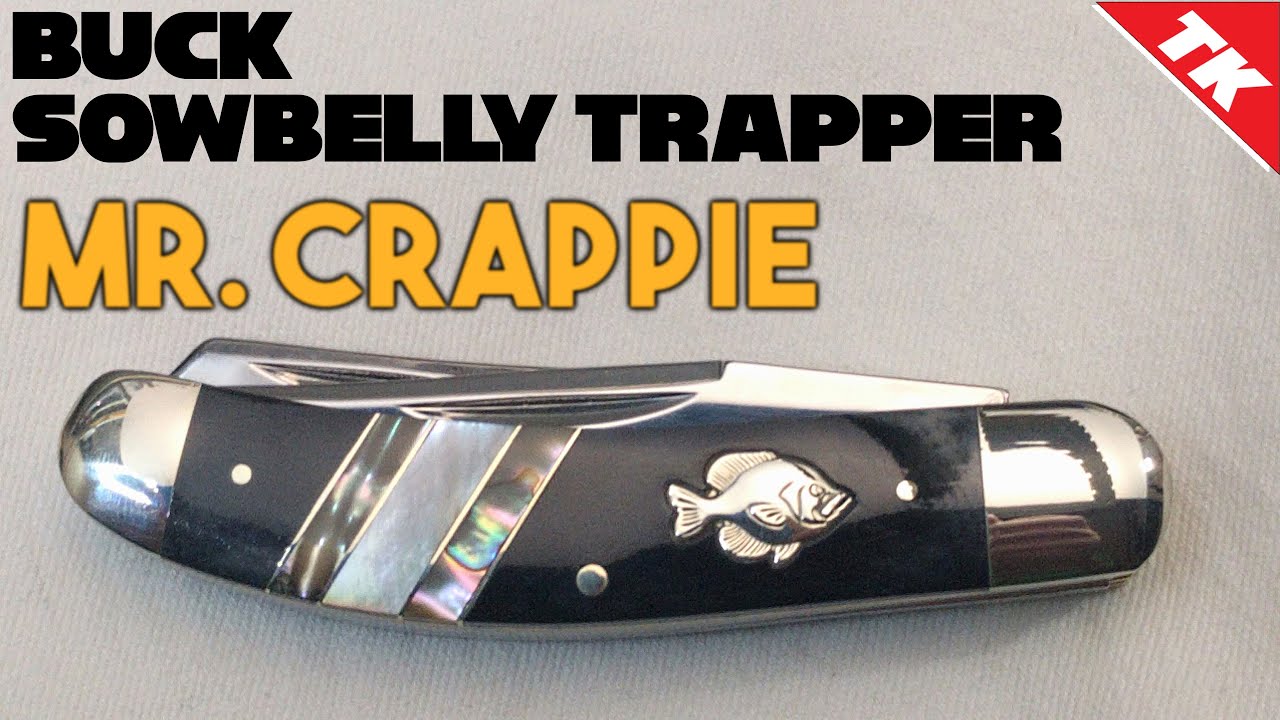 Buck Knives Mr. Crappie Wally Marshall Sowbelly Trapper Pocket Knife 