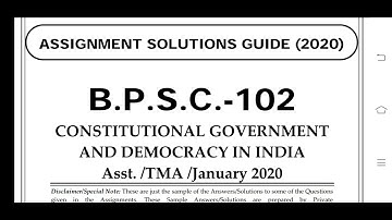 BPSC 102 Ignou Solved Assignment