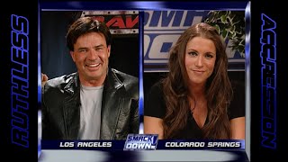 Stephanie Mcmahon And Eric Bischoff Satellite Conference Smackdown 2002