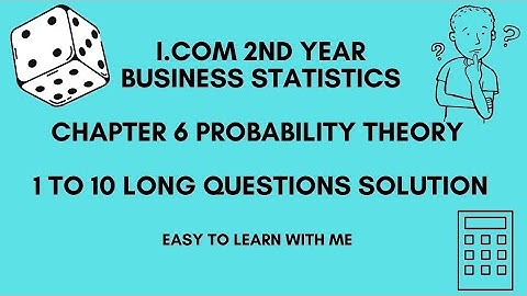 #8 I.Com part 2, Chapter 6 /long question solution/ Business statistics