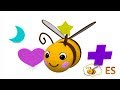 Apprende las formas con una pequeña abeja. Dibujo animado educativo para bebés en español - 1