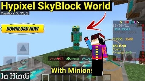 How To Download Hypixel Like Skyblock Map In Android | Minecraft Bedrock Edition | In Hindi