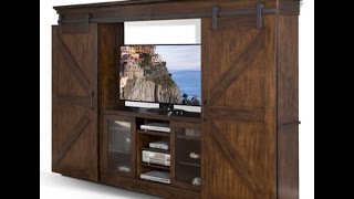Sunny Designs Savannah 84 in. Entertainment Center – Antique Charcoal Santa Fe Barn Door Entertainment Center by Sunny Designs