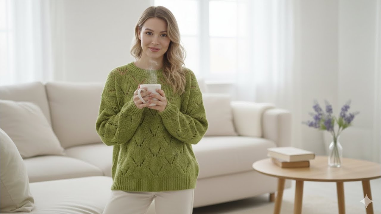 Ажурний візерунок спицями. Детальний майстер-клас Openwork knitting pattern. Detailed master class