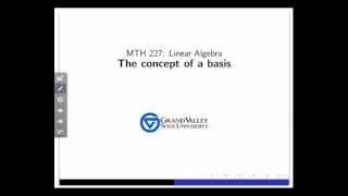 The concept of a basis