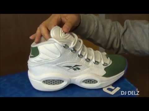 reebok question green and white