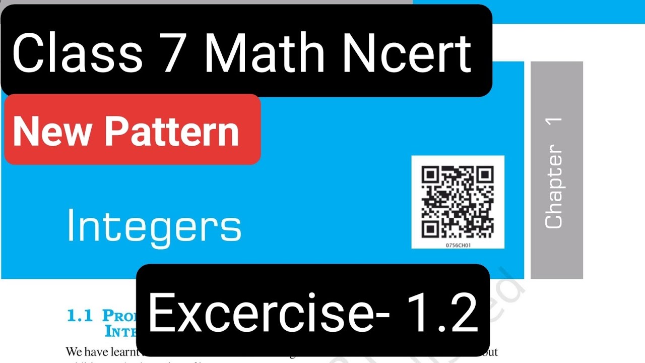 Class 7 Math NCERT Latest Edition | Chapter 1 Integers | Excercise- 1.2 ...