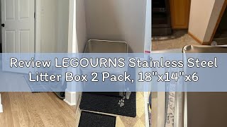 Review Legourns Stainless Steel Litter Box 2 Pack, 18X14X6Height Medium To Large Cat Litter Box