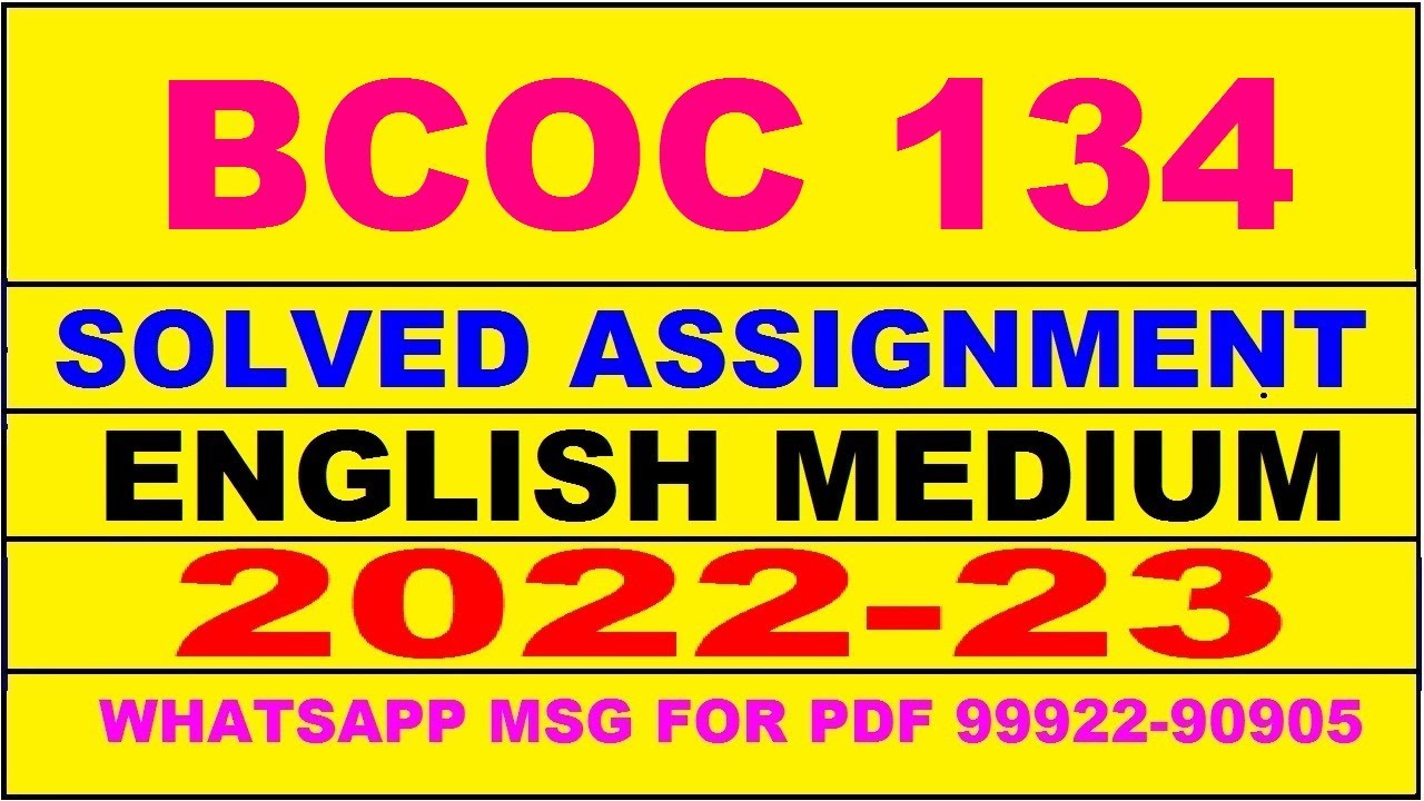bcoc 134 solved assignment 2022 23