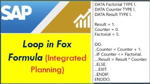 How to write Loop in Fox Formula in SAP BW Integrated Planning | Loop Statement in Fox Formula