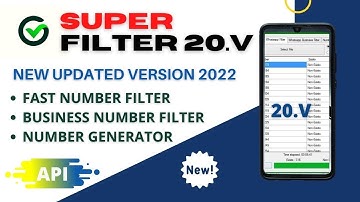 super filter 20.v-new updated version 2022 |  fast numbers filter