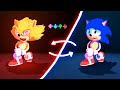Fleetway Vs Sonic FNF 3D characters Test -  Phantasm Song Chaos Nightmare