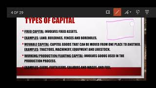 Production Factors (Capital part 1) Grade 12 Agricultural Sciences