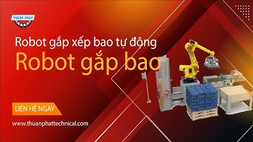 Dây chuyền Robot gắp bao, robot bốc xếp hàng hoàn toàn tự động | Hàng sản xuất tại Việt Nam