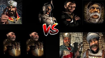 SALADIN VS RAT SNAKE MARSHALL VS 2 PIGS VS LIONHEART SULTAN | Stronghold Crusader Ai Battle
