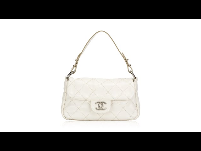 White Chanel Medium Quilted Boy Flap Bag 