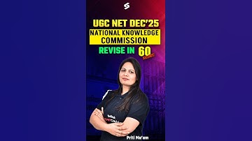 National Knowledge Commission In 1 Min | UGC NET Higher Education | Priti Mam #ugcnet2025 #short