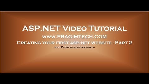 Creating ASP.NET website   Part 2