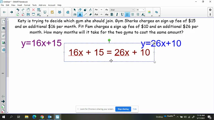 Equations with variables on both sides real world ...