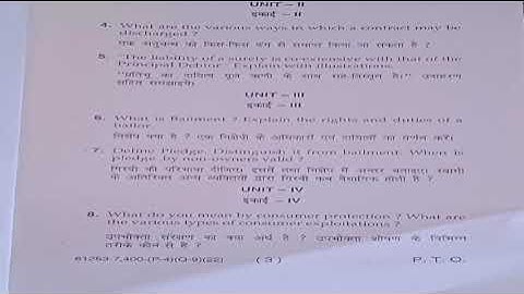 B.COM 3rd semester BRF question paper 2022