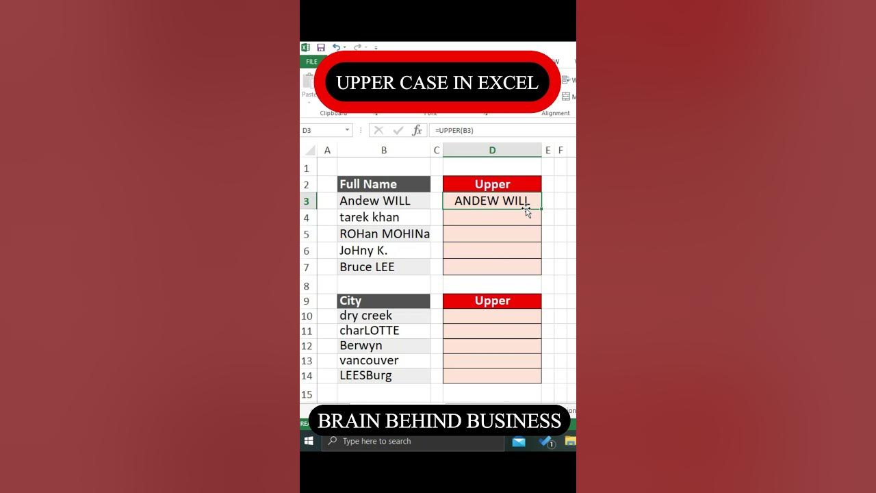 how-to-use-upper-formula-in-excel-convert-text-to-upper-case-in-excel