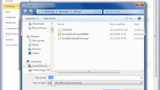 Create and Use Custom Dictionaries - Word 2010