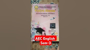 Sem-3 AEC English Guess Paper (2023-27) BBMKU #bbmku #aec_english_semester_3