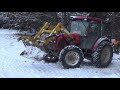 Traktor Zetor Proxima 8441, těžba v lese, kácení stromů, vyvážení dřeva, zima - sníh.