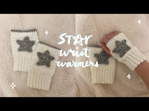 crochet star wrist warmers | easy tutorial ✰