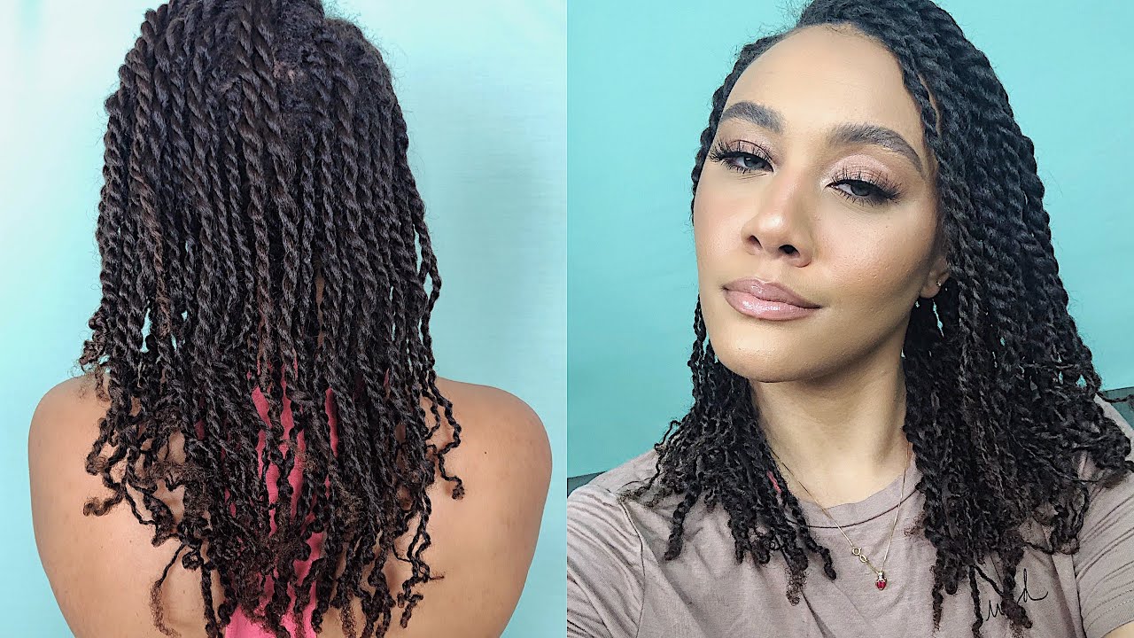 Mini Twists On Blown Out Natural Hair MANTHA BEAUTY YouTube