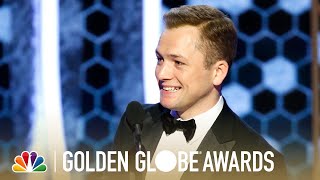 Taron Egerton Wins Best Actor, Musical or Comedy - 2020 Golden Globes