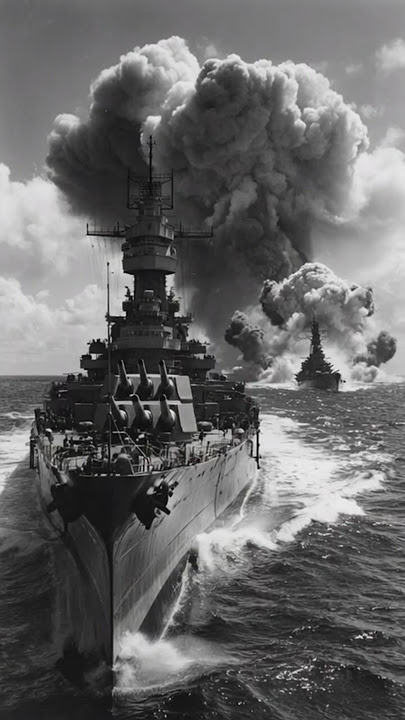 WW2 Pacific War | Battleship in Action | Naval Battle Footage #history #military #ww2