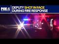 Johnson County deputy shot in face during fire response