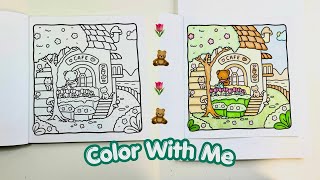 Color With Me! 🧸 ☕️ Cozy Corner Coloring Book | Page 1 | Pastel Ohuhu Markers ASMR