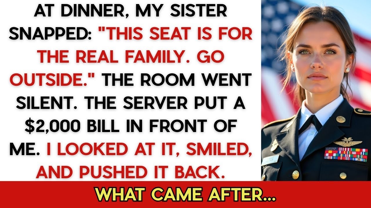 At The Restaurant, My Sister Snapped, This Table Is For The Family Get Outside