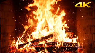🔥 Open haard met warme klanken en avondstilte om stress zacht te laten smelten (Fireplace 4K)