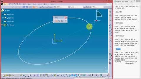 7 CATIA V5 , SKETCHER WORKBENCH,ELLIPSE, PARABOLA, HYPERBOLA,CONIC
