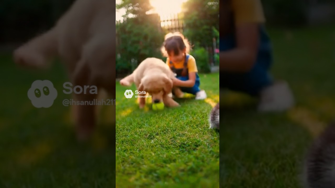 Dog 🐕 and cat playing together 