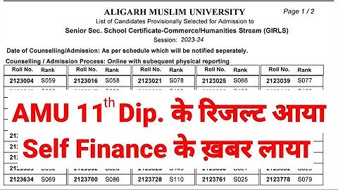 AMU Result 2023 Class 11 आ गया | Aligarh Muslim University Result 2023 | Amu Admission 2023 Class 11