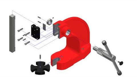 Inventor Arbor Press Exploded View Animation