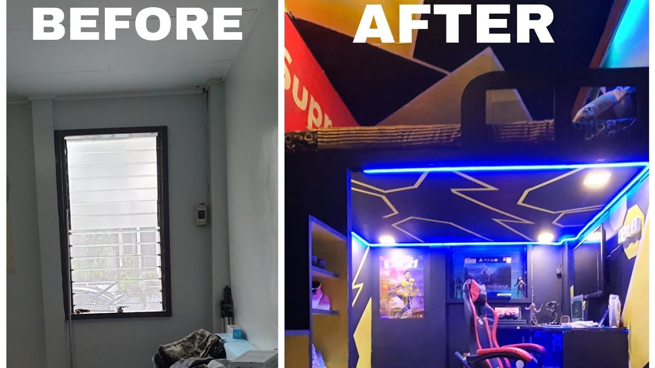 Diy Loft Bed Budget /Loftbed And Small Gaming Setup/Room Makeover  /Project#1 - Youtube