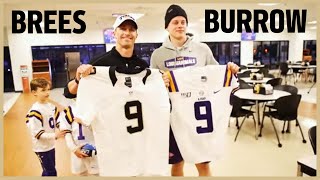 Drew Brees \& Kids Meet Joe Burrow ahead of LSU's National Championship