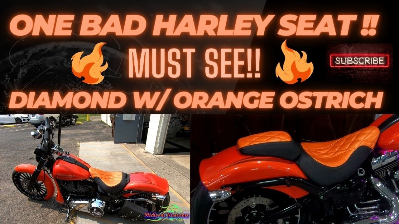 Как перетянуть сиденье мотоцикла оранжевой страусиной кожей. Обязательно посмотрите! 