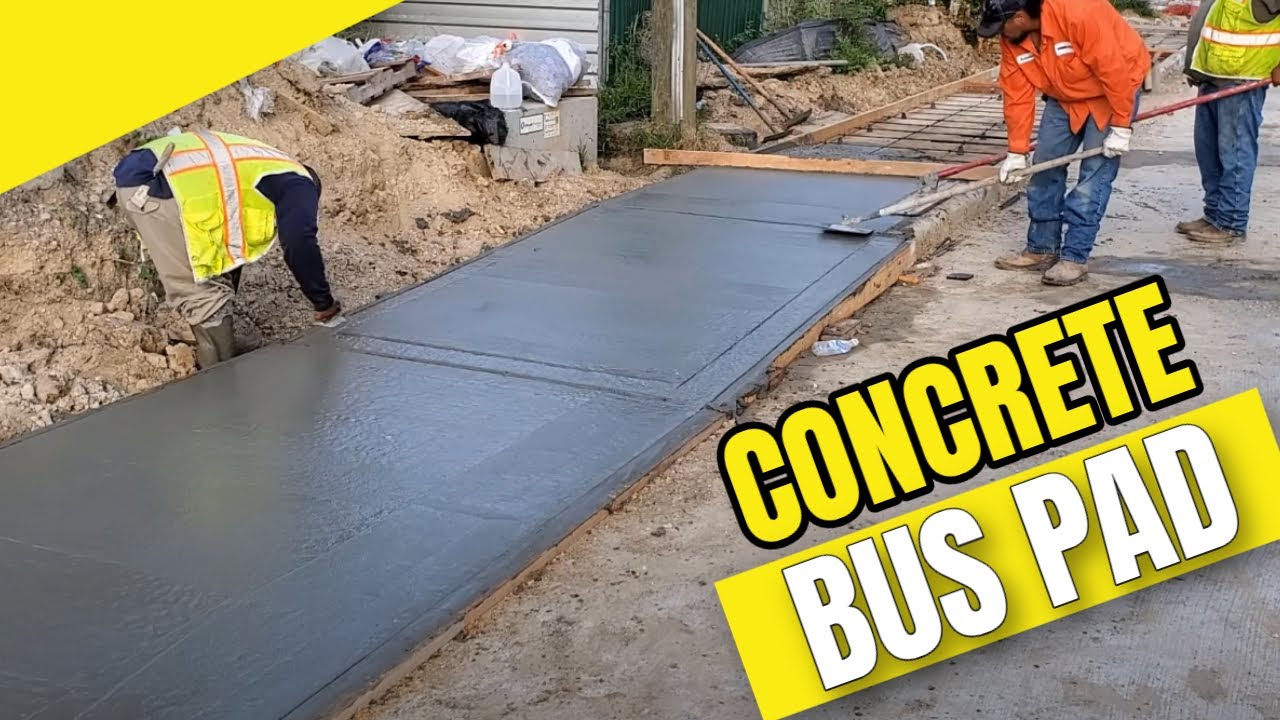 How To Pour A Concrete Bus Pad Approach And Sidewalk pourconcrete 