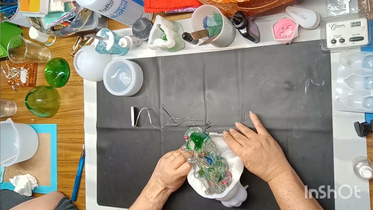 #81 Caterpillar Mould,fairy lights, Epoxy Resin