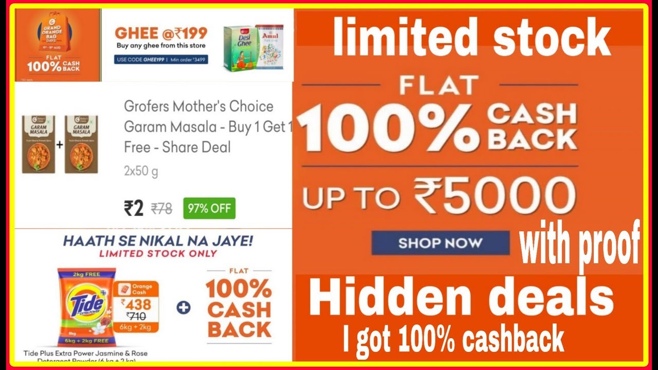 grofers loot offer | monthly grocery shopping offer | how get 100% free grocery[Expired]