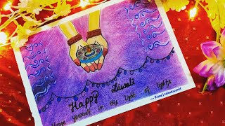Diwali drawing with soft pastel //Easy for beginners //Diwali gift screenshot 3