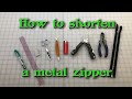 Quickie Tutorial: How to shorten a metal zipper