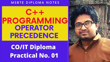 MSBTE OOP 22316 OBJECT ORIENTED PROGRAMMING EXPERIMENT NO 1 EXERCISE 1.1 OPERATOR PRECEDENCE