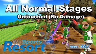 Swordplay Showdown - All Normal Stages Untouched (No Damage) - Wii Sports Resort